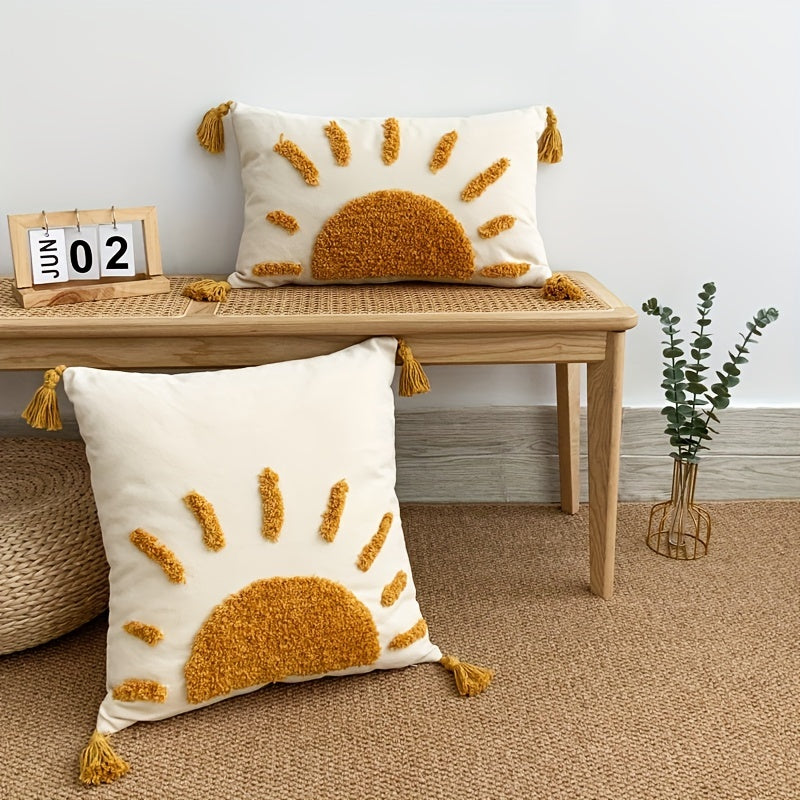 1pc Housse De Coussin Bohme Tuft Soleil Levant Sans Noyau Doreiller Dcoration De Canap De Salon 4572cm 4572cm 3048cm 508cm